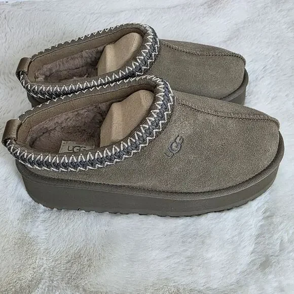 UGG Tazz Platform Slippers Hickory Brown Suede Women’s Size 7 New - Picture 4 of 16